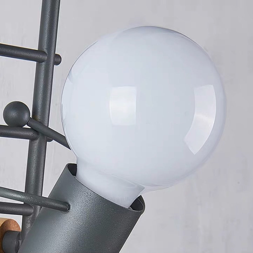 Arisha industrial Man metal/lemn aplică de perete, Gri/alb/Verde