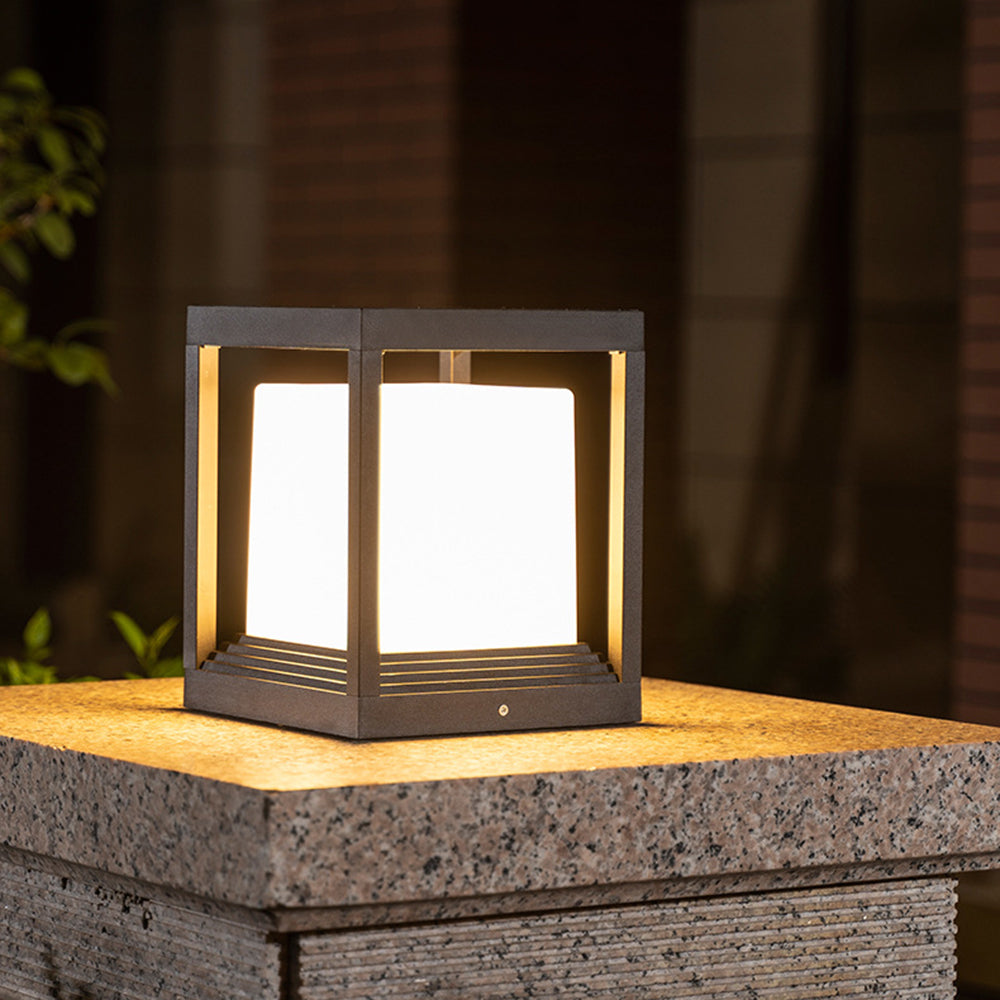Ray modern Rectangular metal Outdoor Lamps, negru