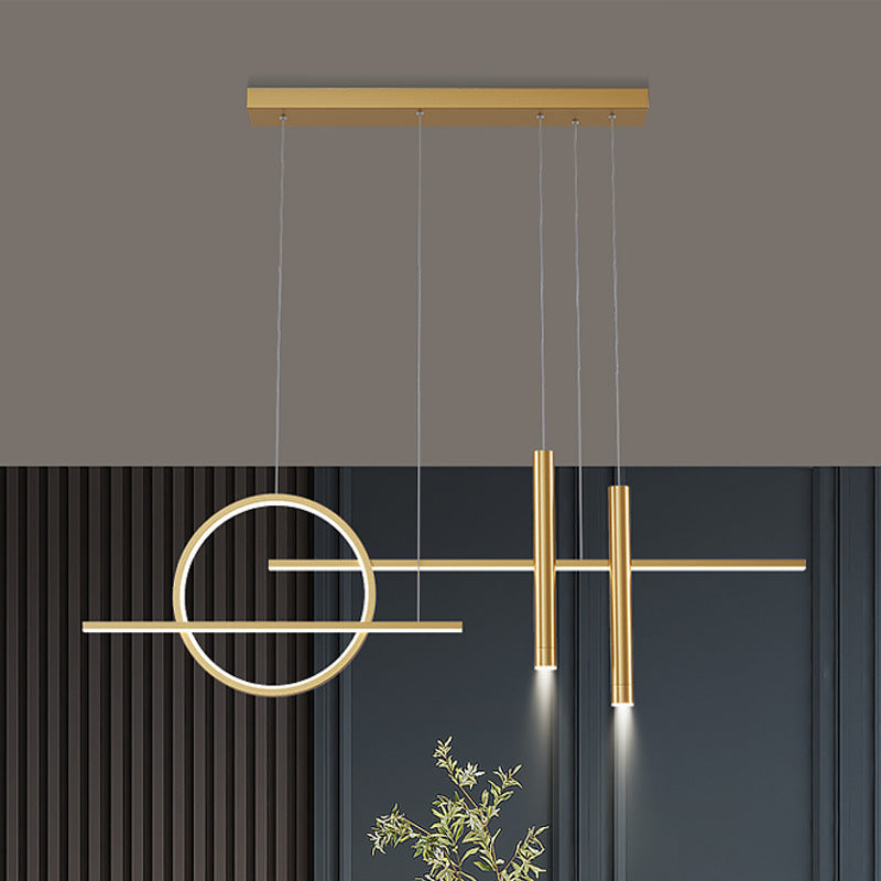 Arisha Minimalism lampă suspendată LED, inel neregulat, negru/ stins