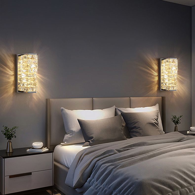 Kristy aplică de perete din metal și cristal, modernă, dreptunghiulară, LED, pentru zona oglinzii