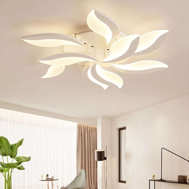 Arisha plafonieră aplicată albă, minimalistă, în stil Art Deco, cu flori, pentru living