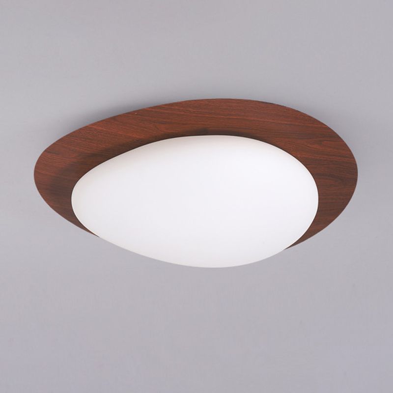 Arisha plafonieră aplicată modernă, metal, lemn de nuc/natural
