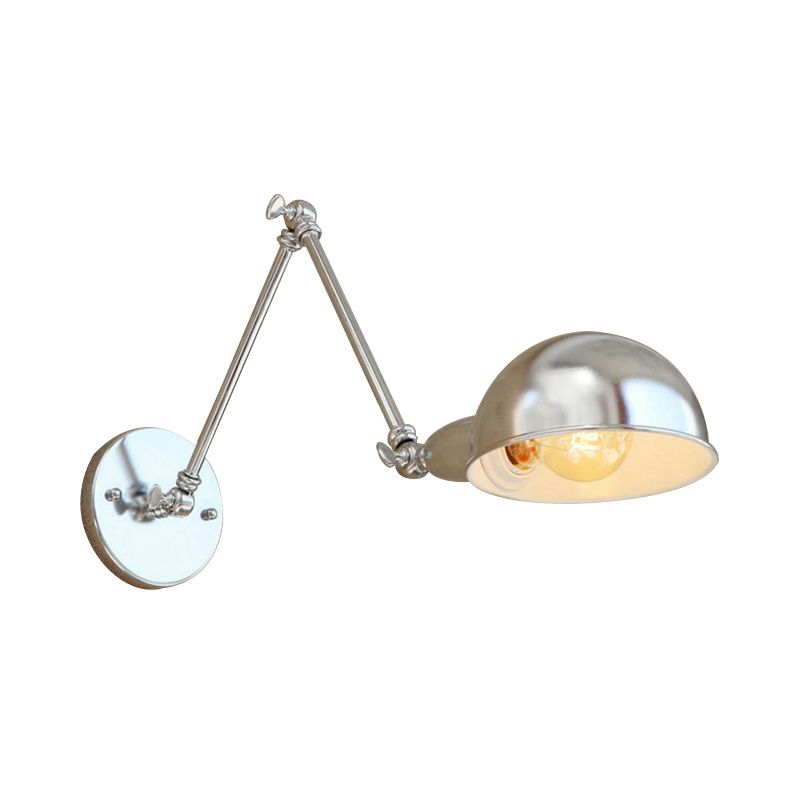 Epoch aplică de perete argintie din metal, minimalistă, în formă de dom, reglabilă, pentru dormitor