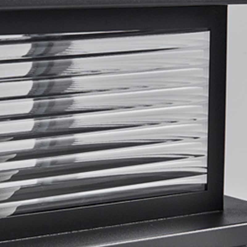 Ray Lămpi metalice dreptunghiulare LED contemporane pentru exterior, negre