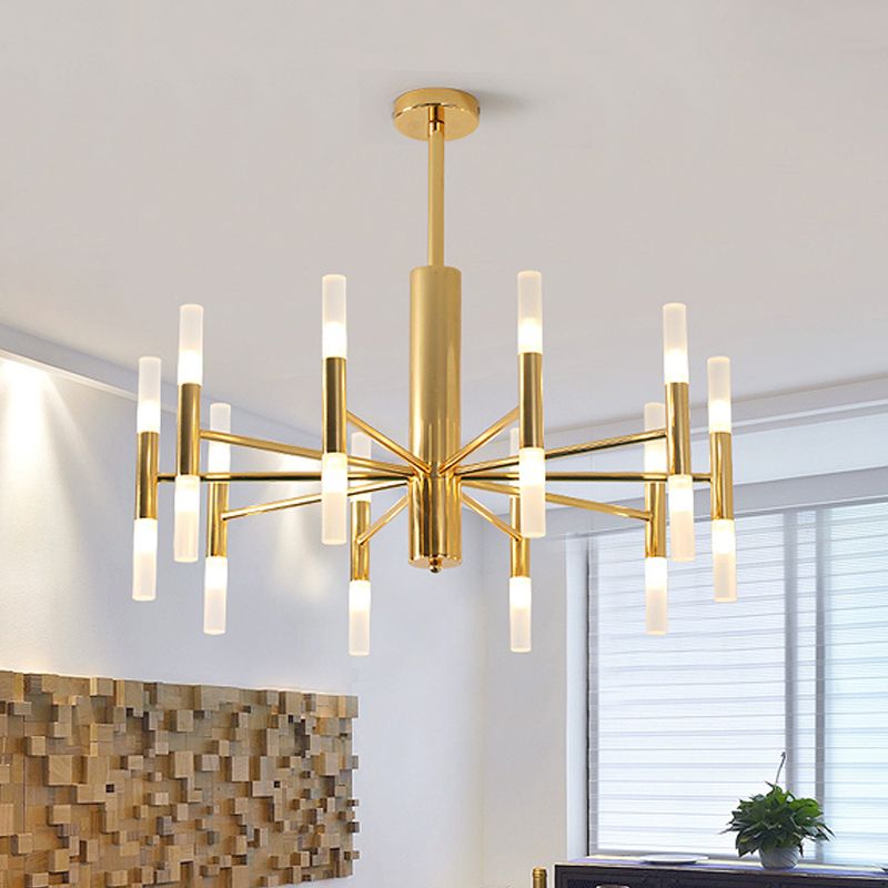 Kristy candelabru auriu din metal, modern, cilindric