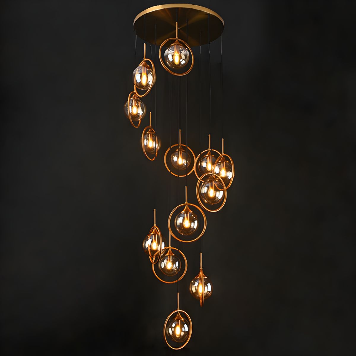 Valentina modern Spiral Ball sticlă Staircase candelabru