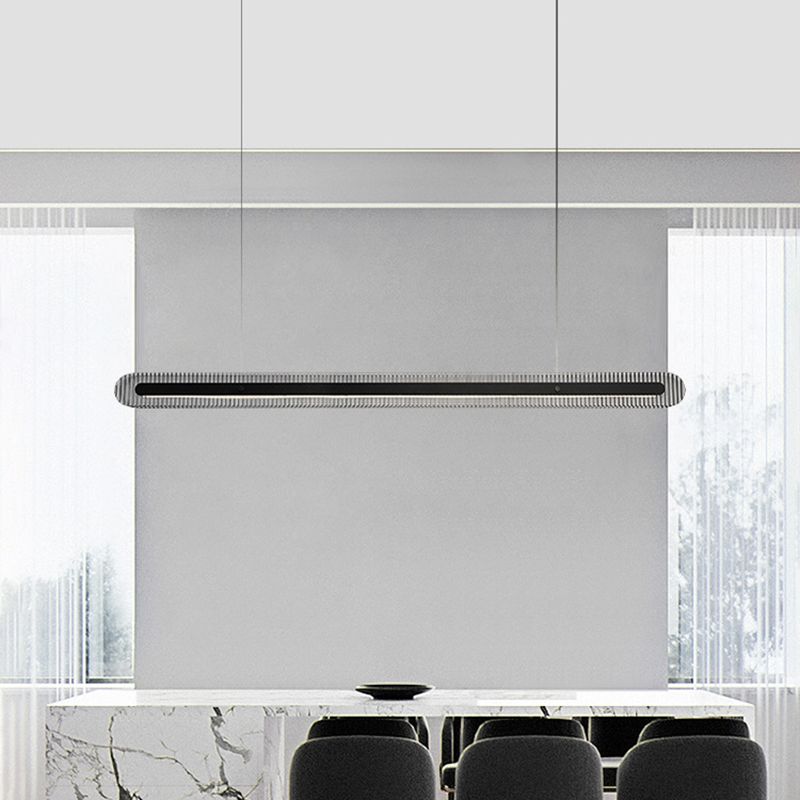 Arisha minimalist Linear metal/lampă suspendată, neagră