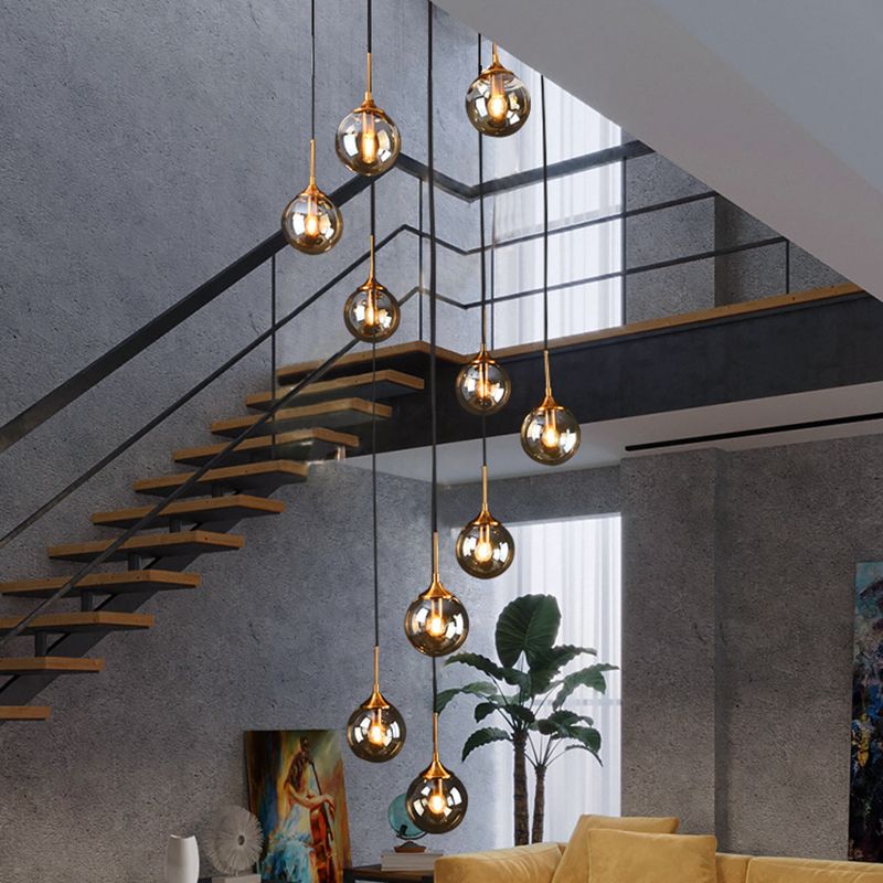 Valentina modern Spiral Ball sticlă Staircase candelabru