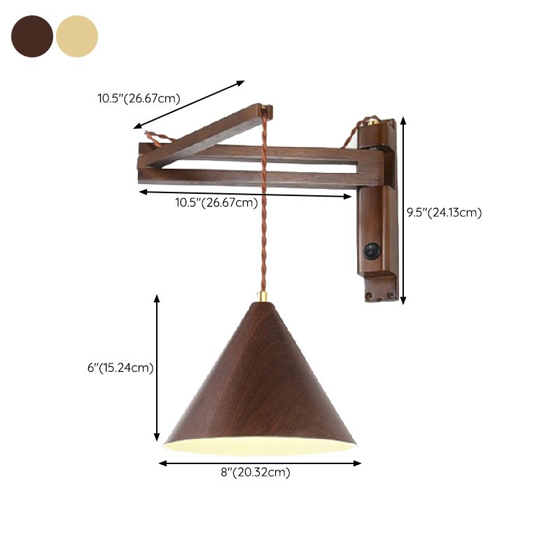 Muto aplică de perete lampă de perete reglabilă, lemn/metal, 2 Culoare, living
