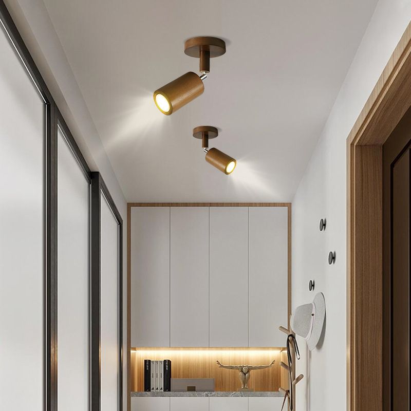 Muto modern LED Proiector de Tavan Reglabil, lemn