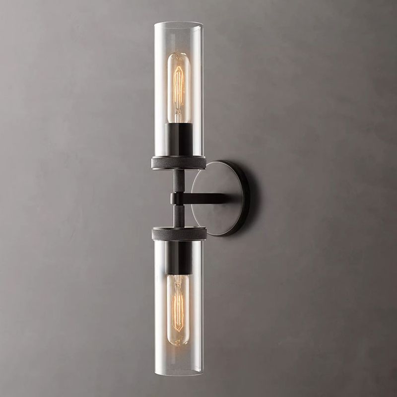 Arisha aplică de perete modernă cilindrică din metal cu LED, negru/cupru
