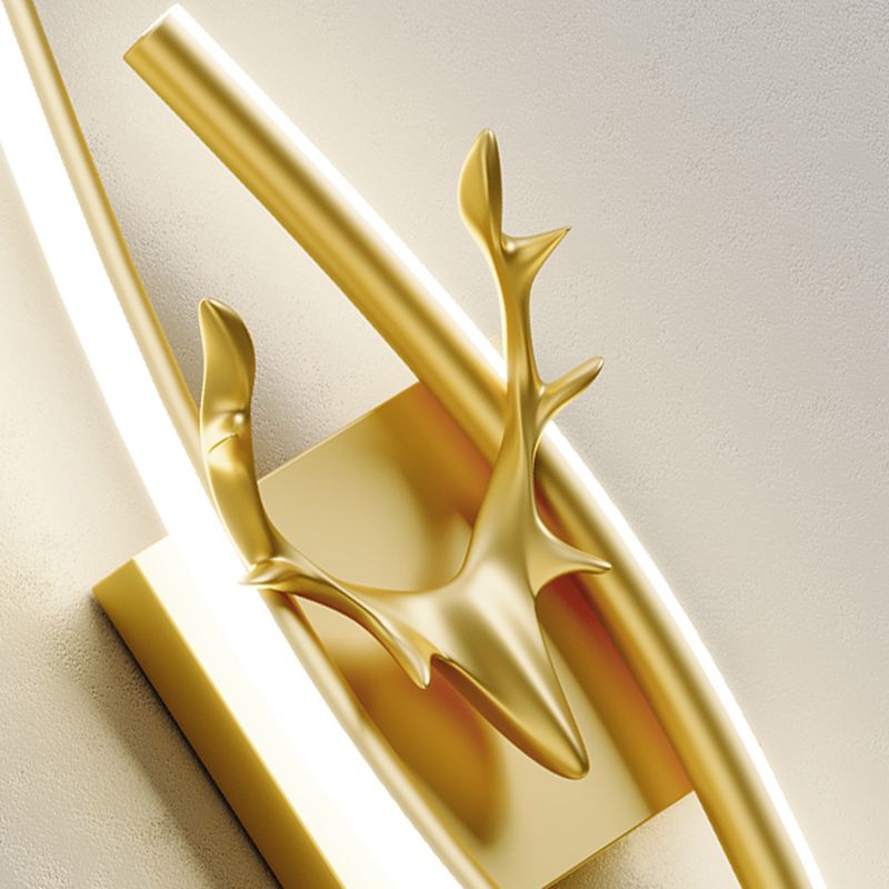 Arisha modern Linear metal oglindă LED aplică de perete, negru/Aur