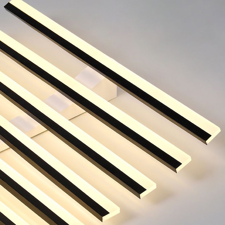 Arisha plafonieră aplicată liniară modernă, undă neagră, living/cameră de zi