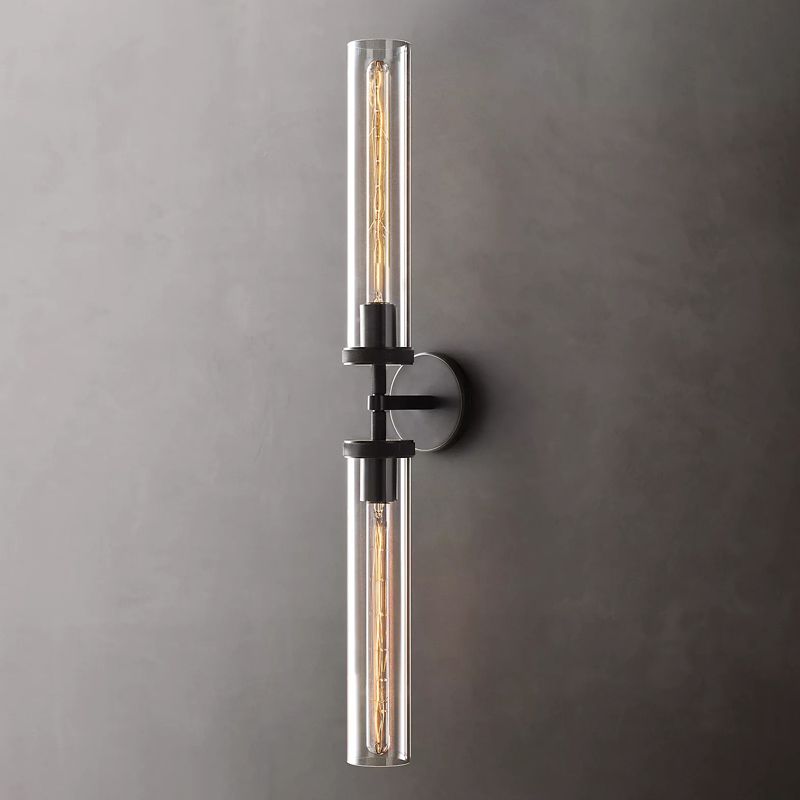 Arisha aplică de perete modernă cilindrică din metal cu LED, negru/cupru