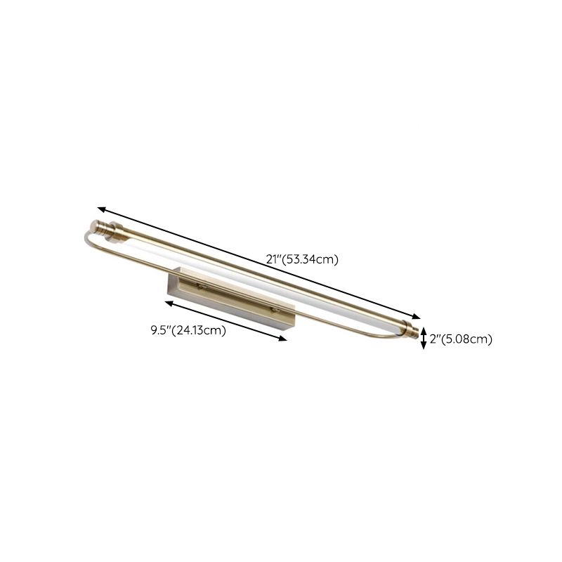 Arisha aplică liniară modernă din metal pentru oglindă, aurie