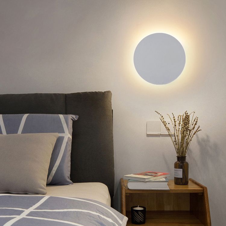 Arisha lampă de perete rotundă minimalistă montată pe perete, metal, pentru living/cameră de dormit