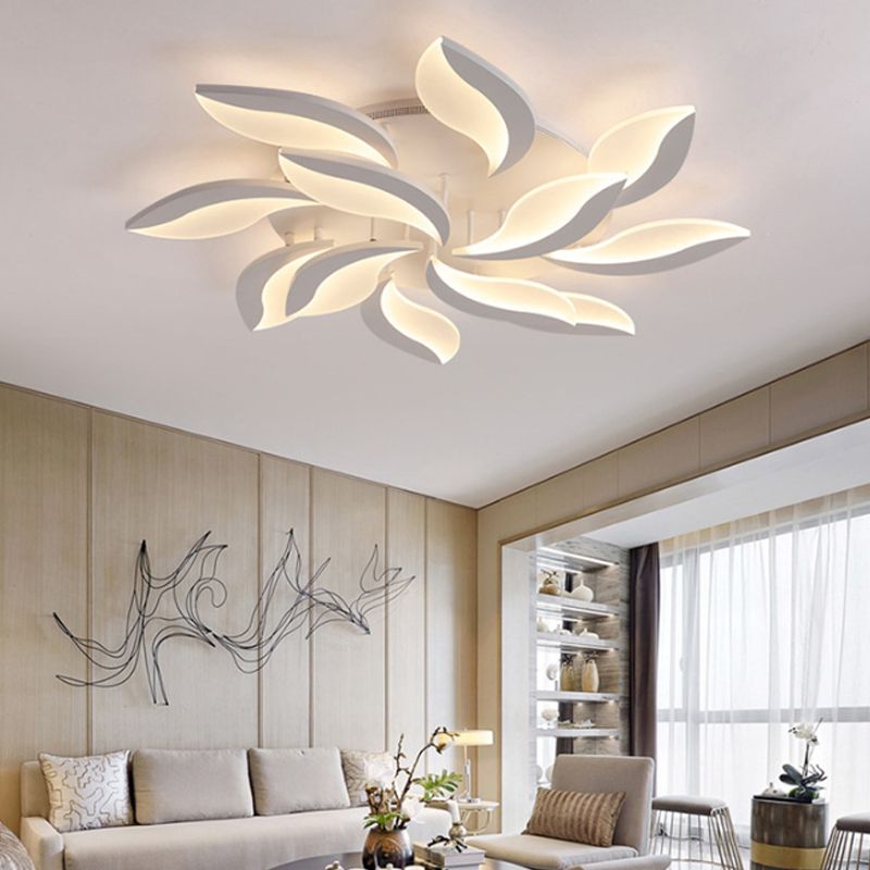 Arisha plafonieră aplicată albă, minimalistă, în stil Art Deco, cu flori, pentru living