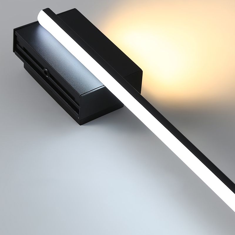 Arisha aplică de perete neagră din metal, minimalistă, liniară, pentru zona oglinzii și baie