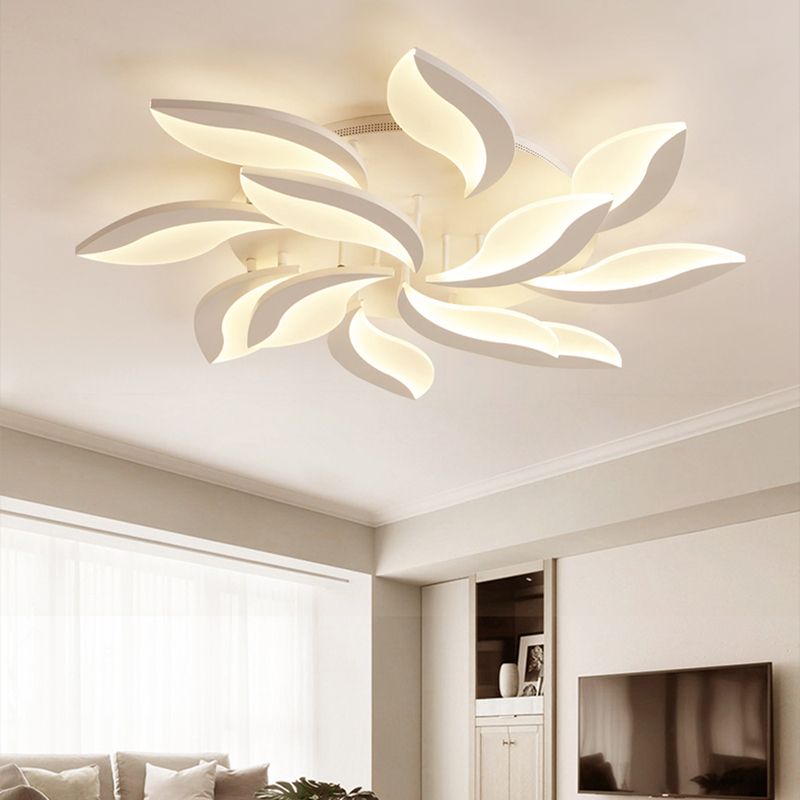 Arisha plafonieră aplicată albă, minimalistă, în stil Art Deco, cu flori, pentru living