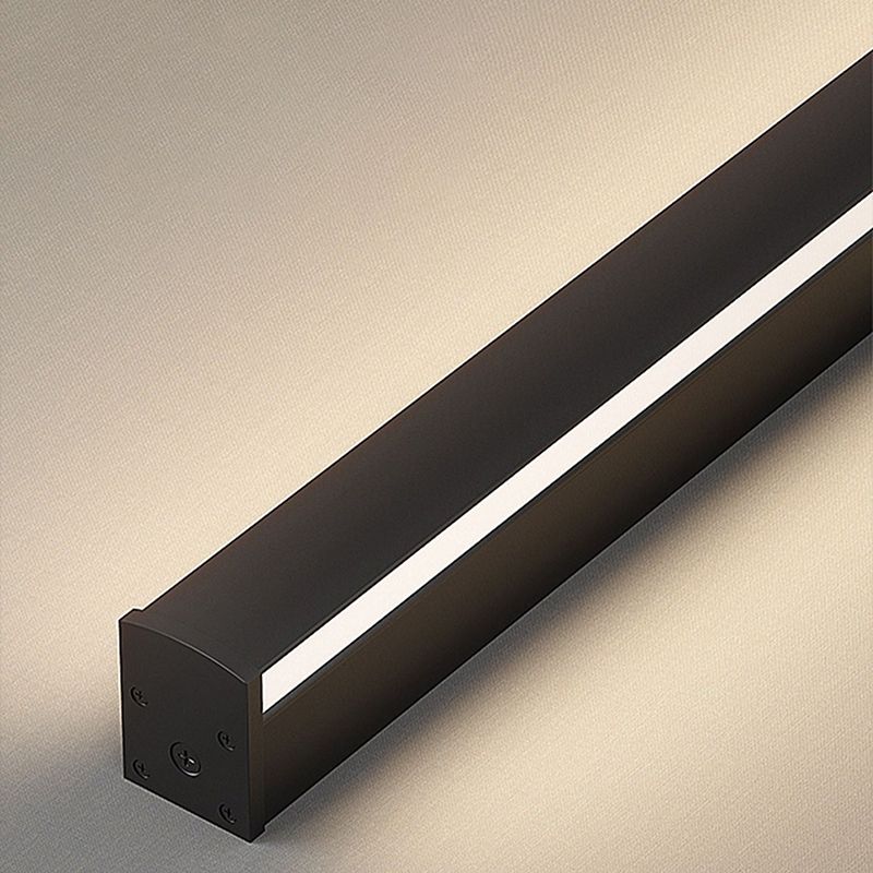 Arisha aplică de perete minimalistă neagră cu oglindă frontală, corp metalic/