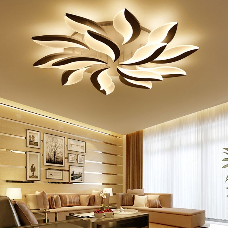Arisha plafonieră aplicată albă, minimalistă, în stil Art Deco, cu flori, pentru living