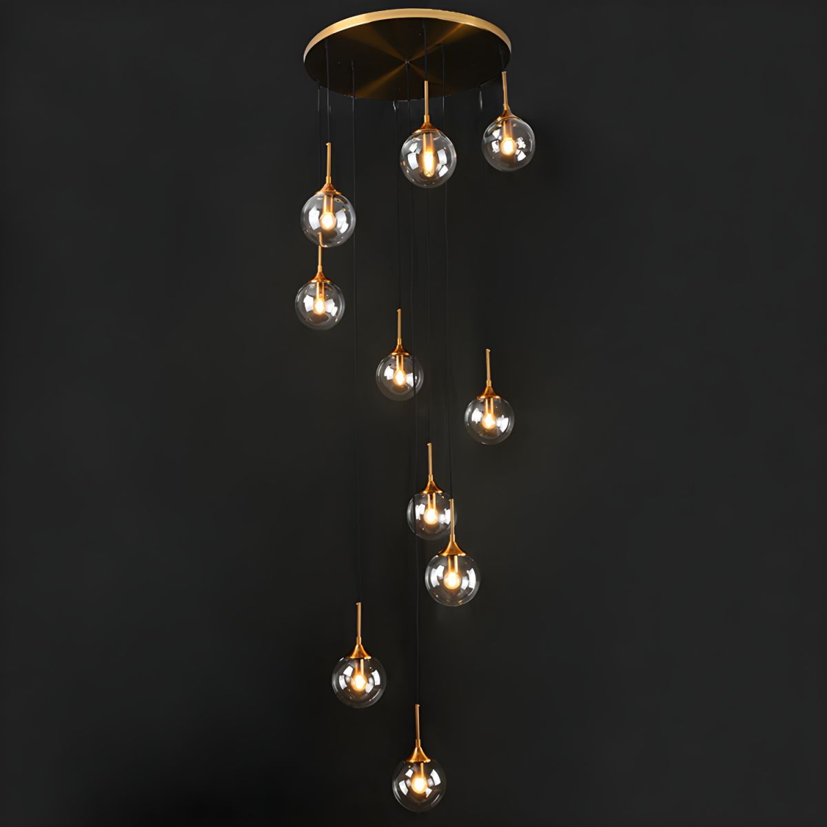 Valentina modern Spiral Ball sticlă Staircase candelabru