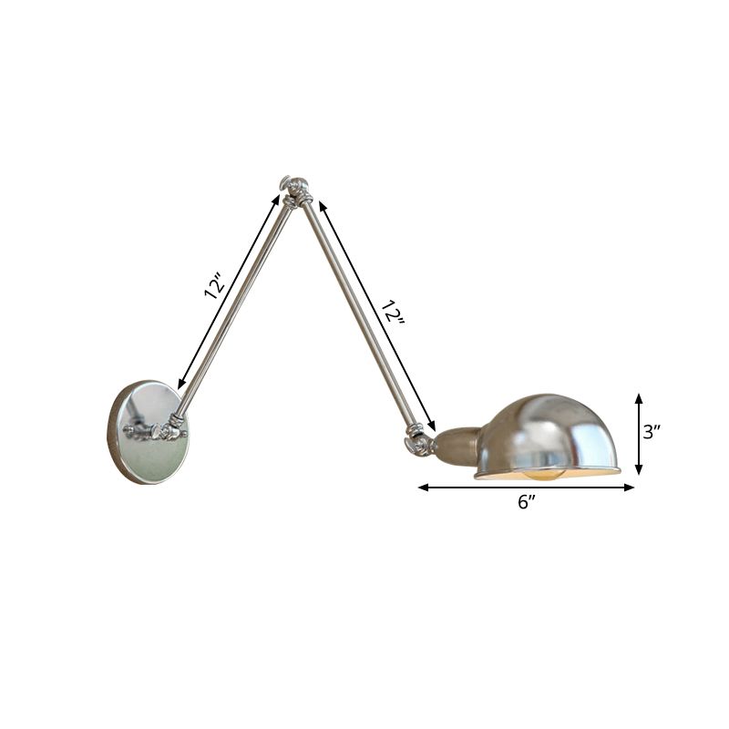 Epoch aplică de perete argintie din metal, minimalistă, în formă de dom, reglabilă, pentru dormitor