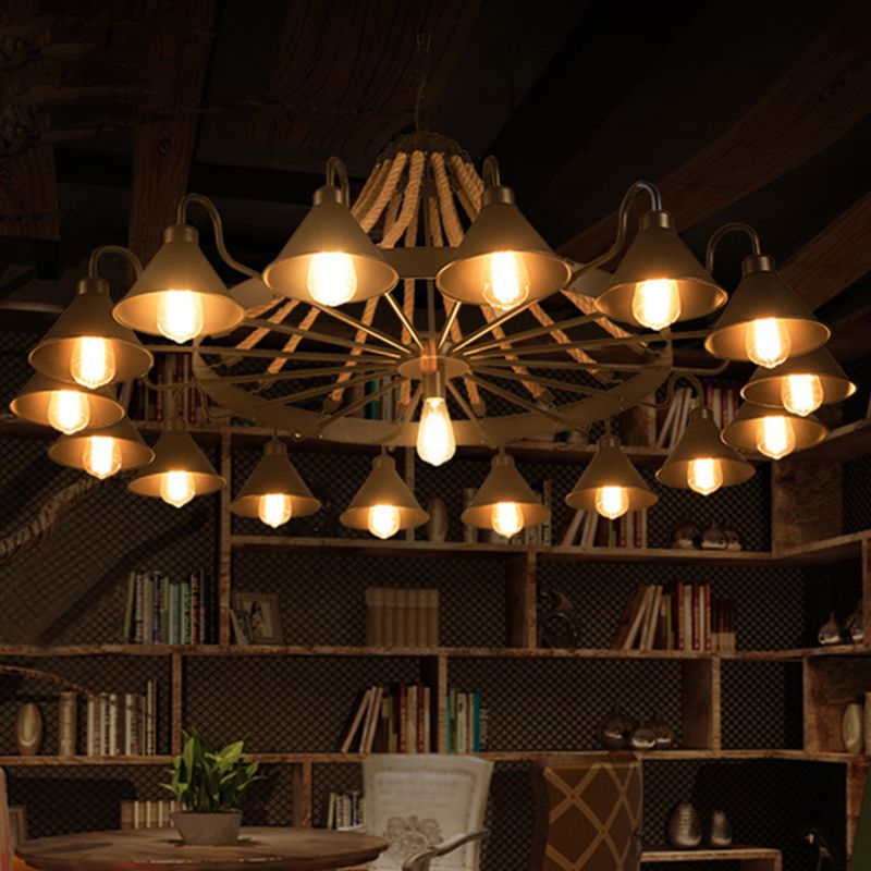 Epoch candelabru din frânghie, vintage, industrial, pentru living