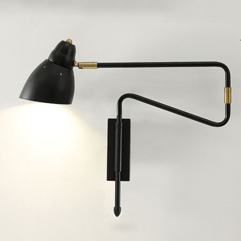 Aria aplică de perete modernă, metal reglabil, culoare neagră/aurie, pentru birou