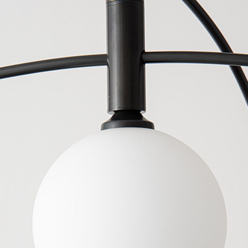 Valentina lampă suspendată glob modern, metal/sticlă, negru/aur, dormitor