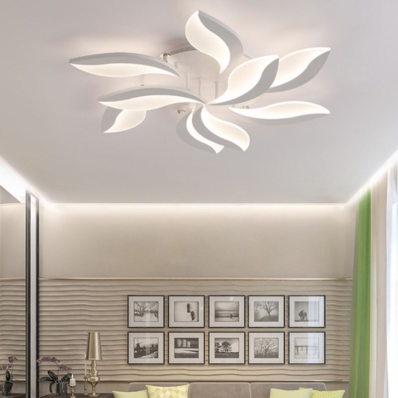 Arisha plafonieră aplicată albă, minimalistă, în stil Art Deco, cu flori, pentru living