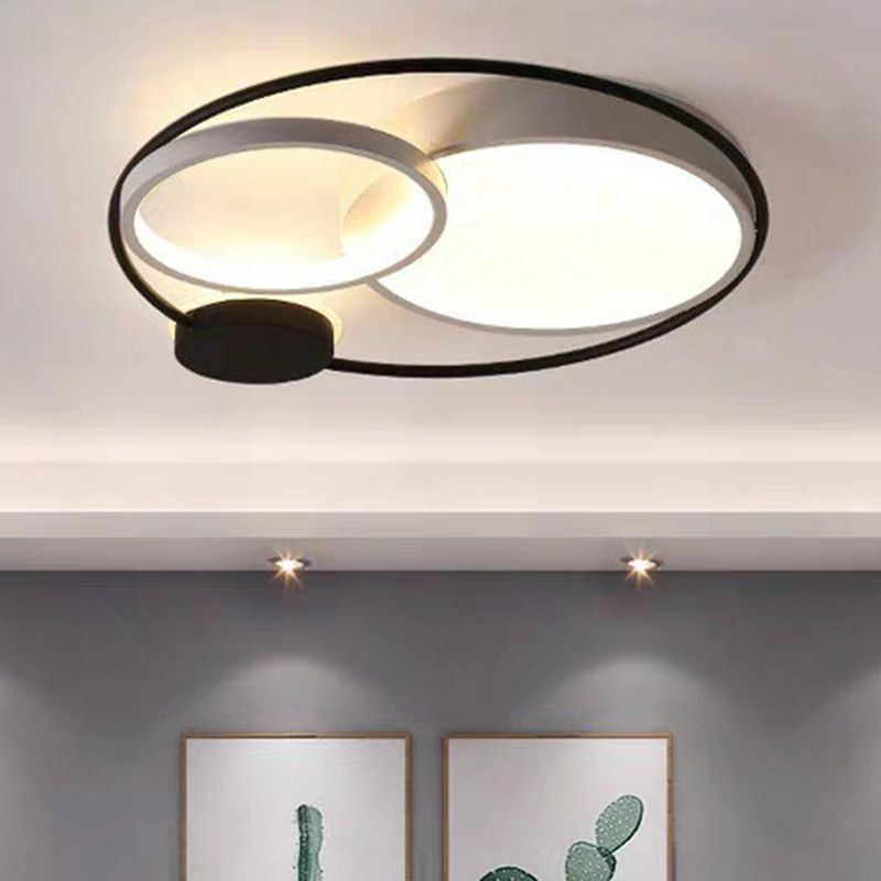 Arisha plafonieră aplicată neagră și albă, modernă, circulară, LED