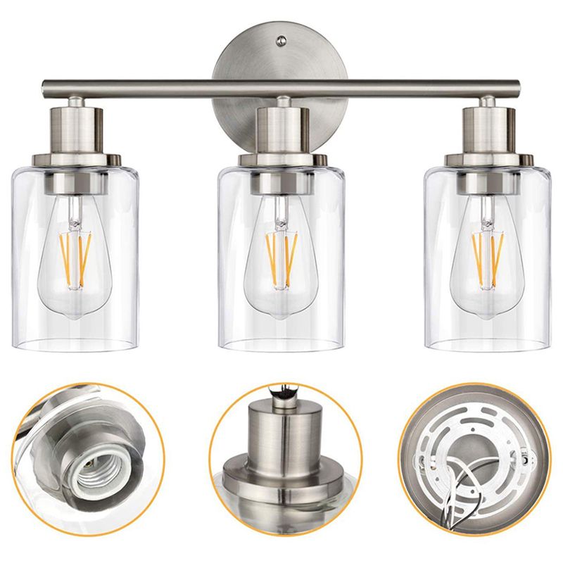 Silva aplică de perete modernă din metal și sticlă pentru living, finisaj nickel