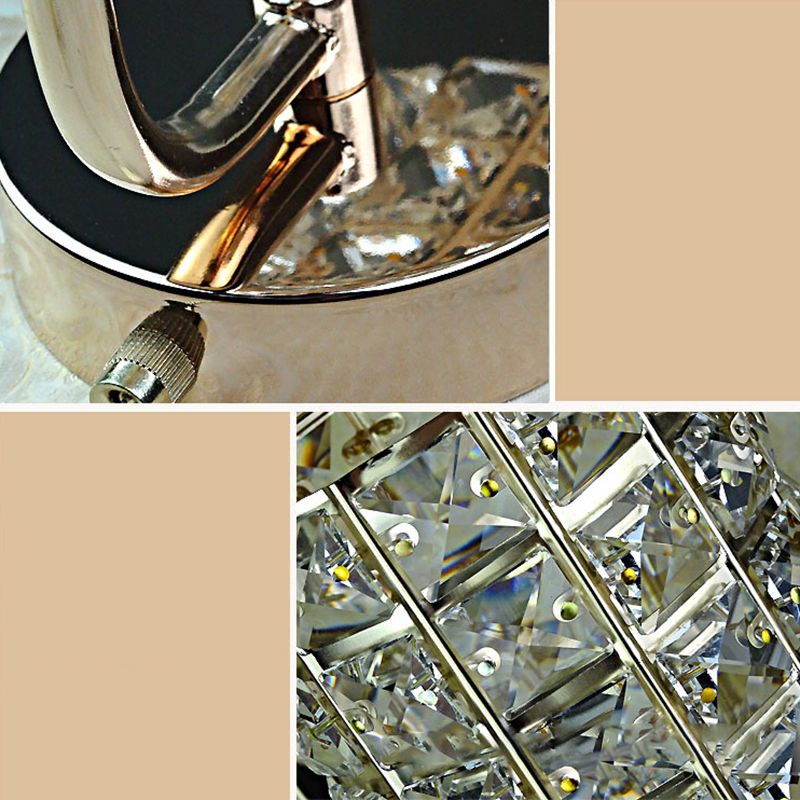 Kristy aplică de perete cilindrică vintage din metal, aur/inox