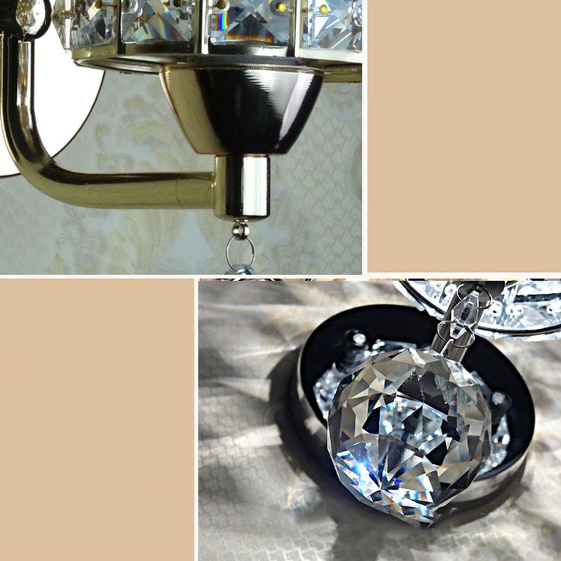 Kristy aplică de perete cilindrică vintage din metal, aur/inox