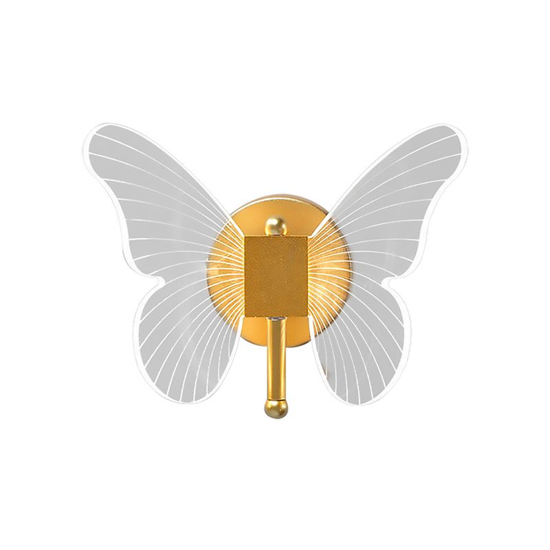 Arisha aplică de perete aurie din metal, jucăușă, cu fluturi
