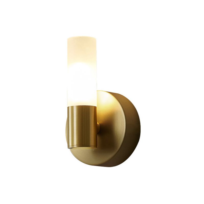 Arisha aplică de perete aurie din metal, modernă, cilindrică, LED