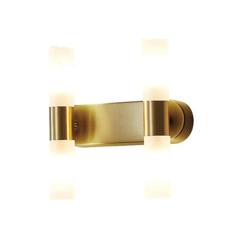Arisha aplică de perete aurie din metal, modernă, cilindrică, LED