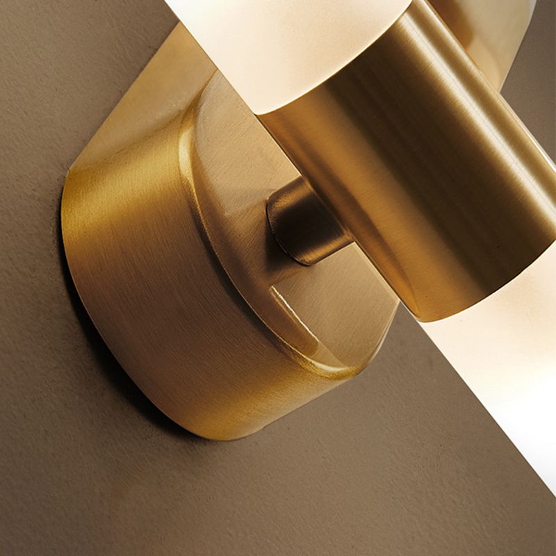 Arisha aplică de perete aurie din metal, modernă, cilindrică, LED