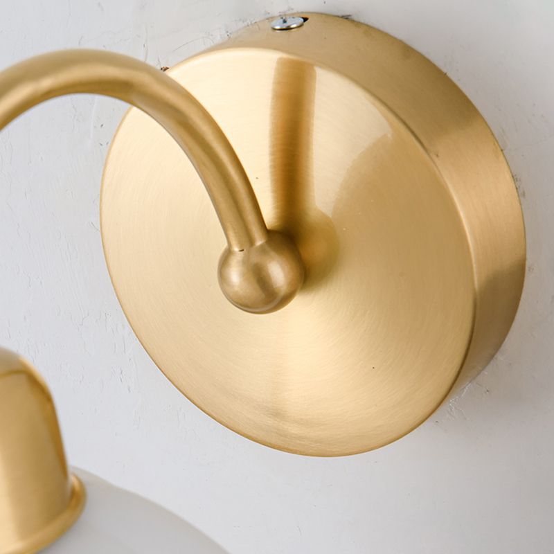 Valentina Nordic floare oglindă sticlă metal aplică de perete, auriu/Ivory, în culoare albă
