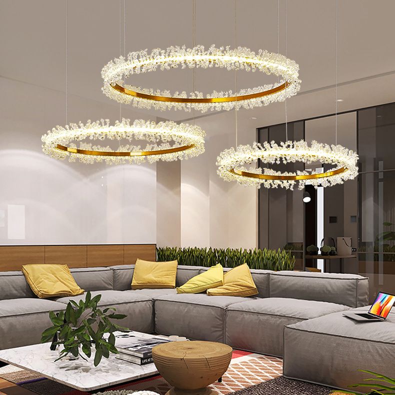 Kristy lampă suspendată din cristal, de lux, circulară, cu ciucuri
