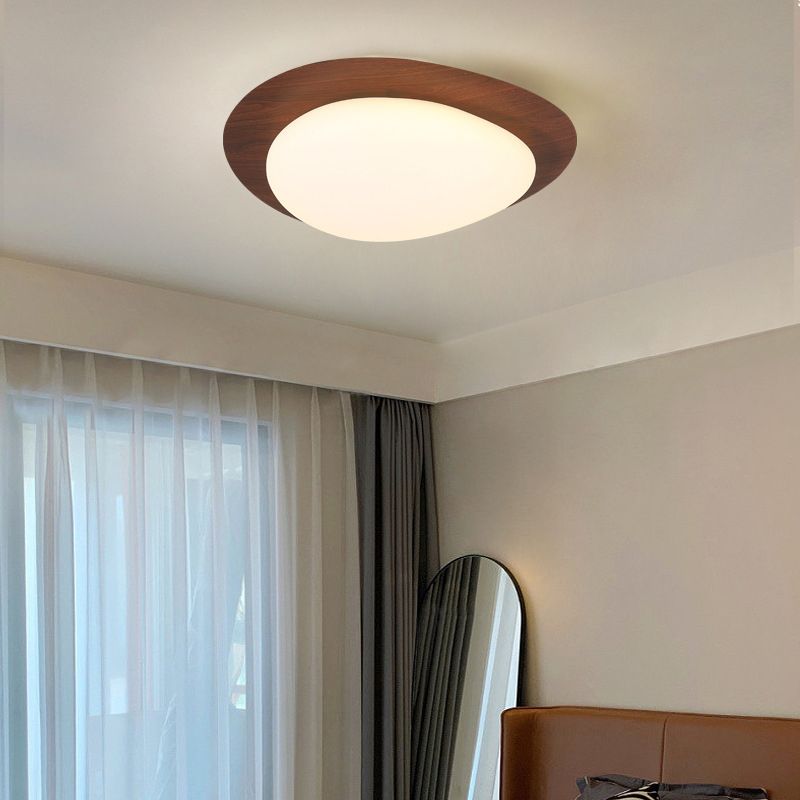 Arisha plafonieră aplicată modernă, metal, lemn de nuc/natural