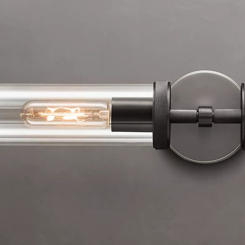 Arisha aplică de perete modernă cilindrică din metal cu LED, negru/cupru