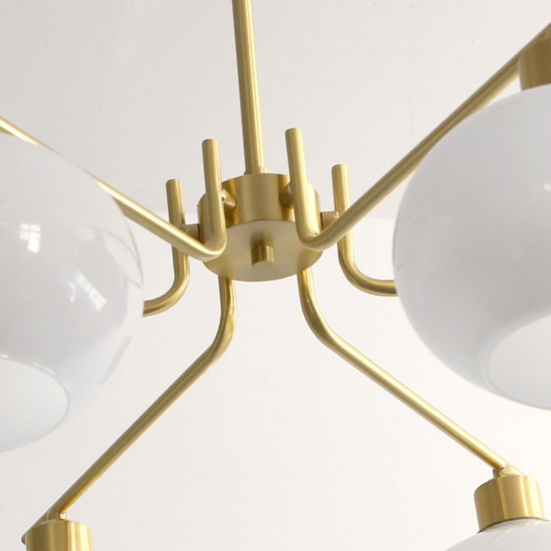 Valentina lampă suspendată semi-circulară modernă, metal/sticlă, aur/nichelat, sufragerie