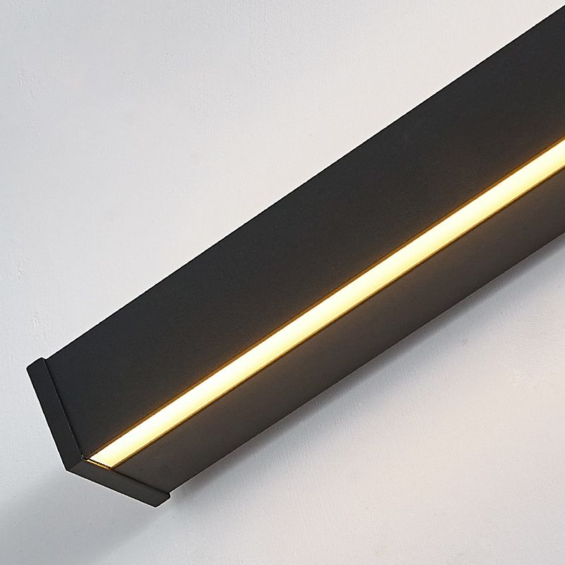 Arisha aplică de perete minimalistă neagră cu oglindă frontală, corp metalic/
