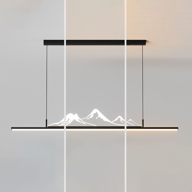 Arisha Designer Mountain formă LED lampă suspendată, negru/auriu