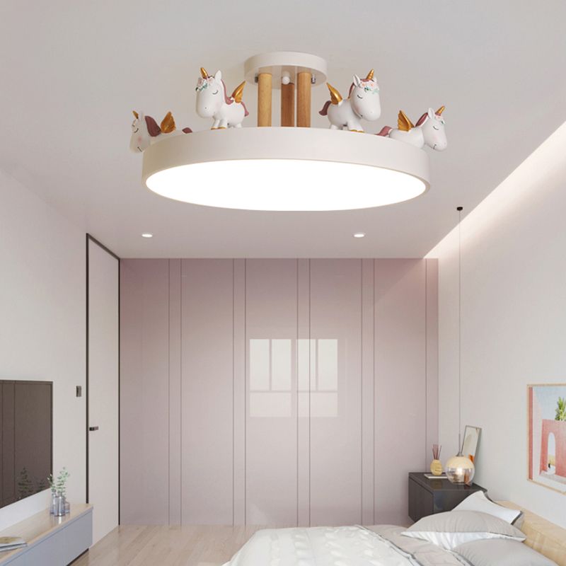 Arisha plafonieră Semi-Aplicată modernă Circulară cu Unicorn