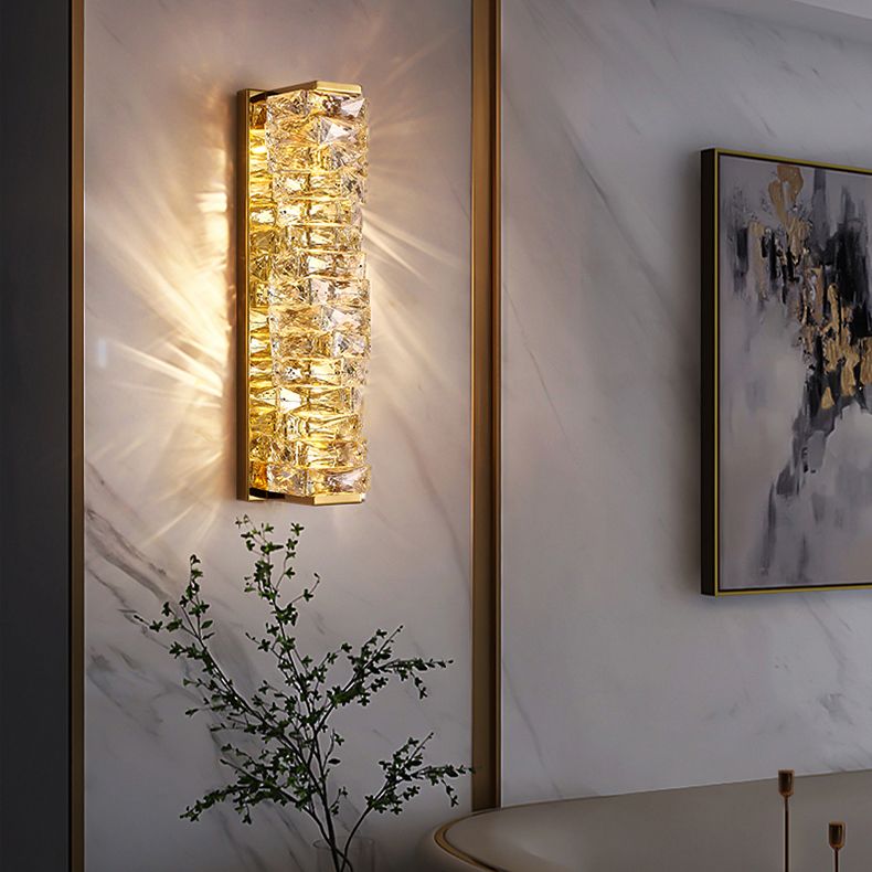 Kristy aplică de perete din metal și cristal, modernă, dreptunghiulară, LED, pentru zona oglinzii
