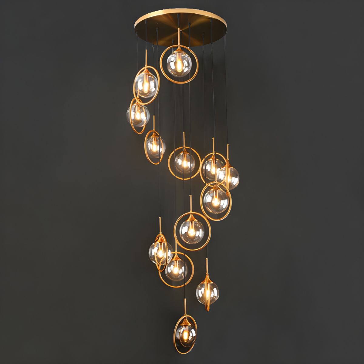 Valentina modern Spiral Ball sticlă Staircase candelabru