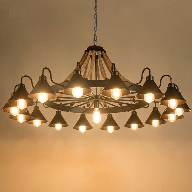 Epoch candelabru din frânghie, vintage, industrial, pentru living